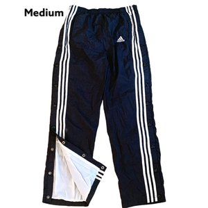 Vintage adidas nylon button tear off track pants